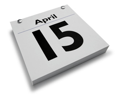 calendar showing day of April 15th